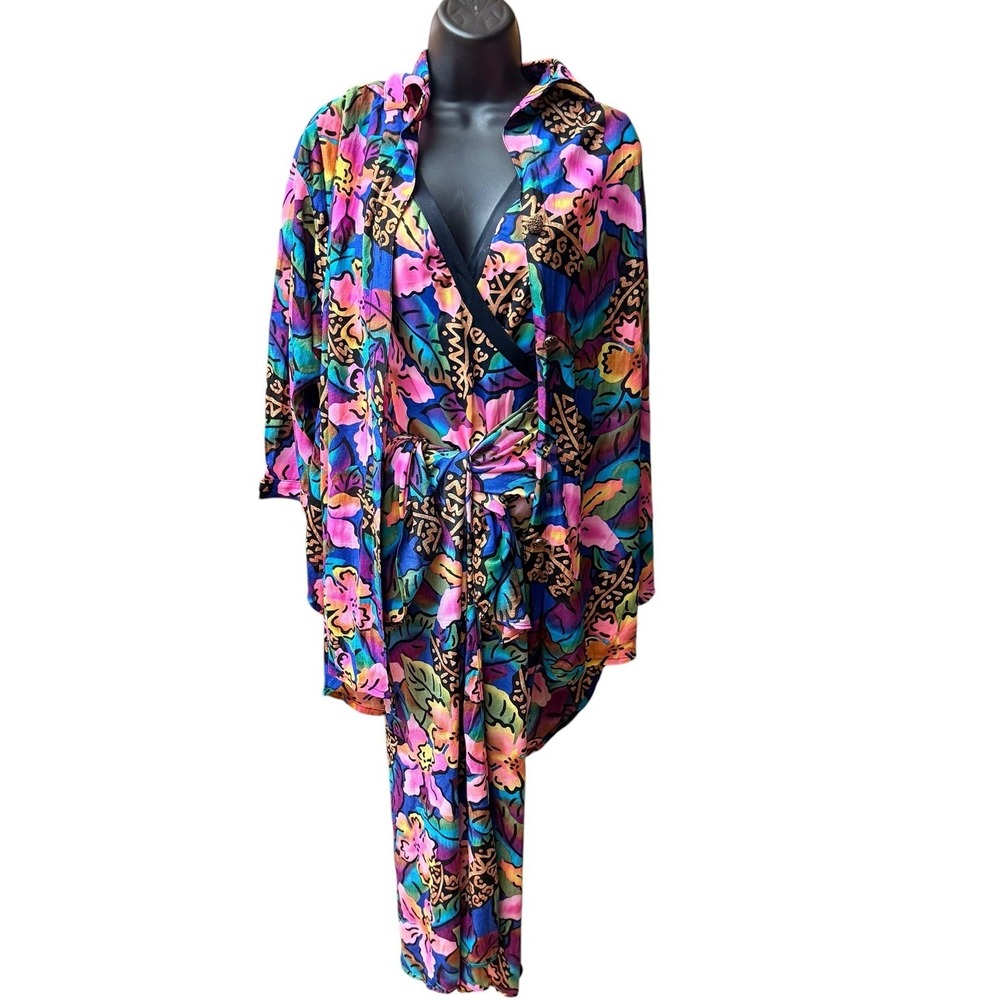 3 Piece Vintage Cote d'Azur Swimsuit Set Sz 8 One Piece Sarong Cover Up Shirt
